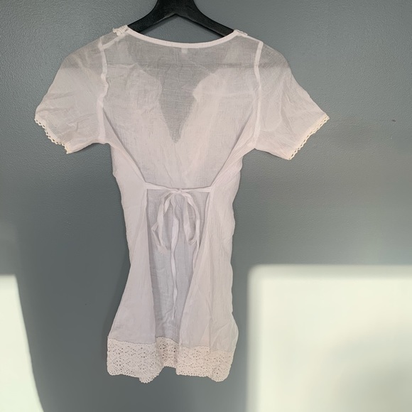 Coco & Tashi Crochet Front Blouse White Size S - Picture 2 of 5